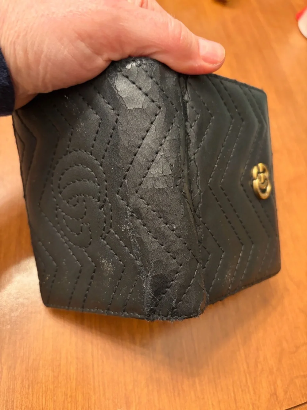 Gucci GG Marmont Card Case Women’s Wallet Black Leather Chevron Quiet Luxury - Picture 12 of 12